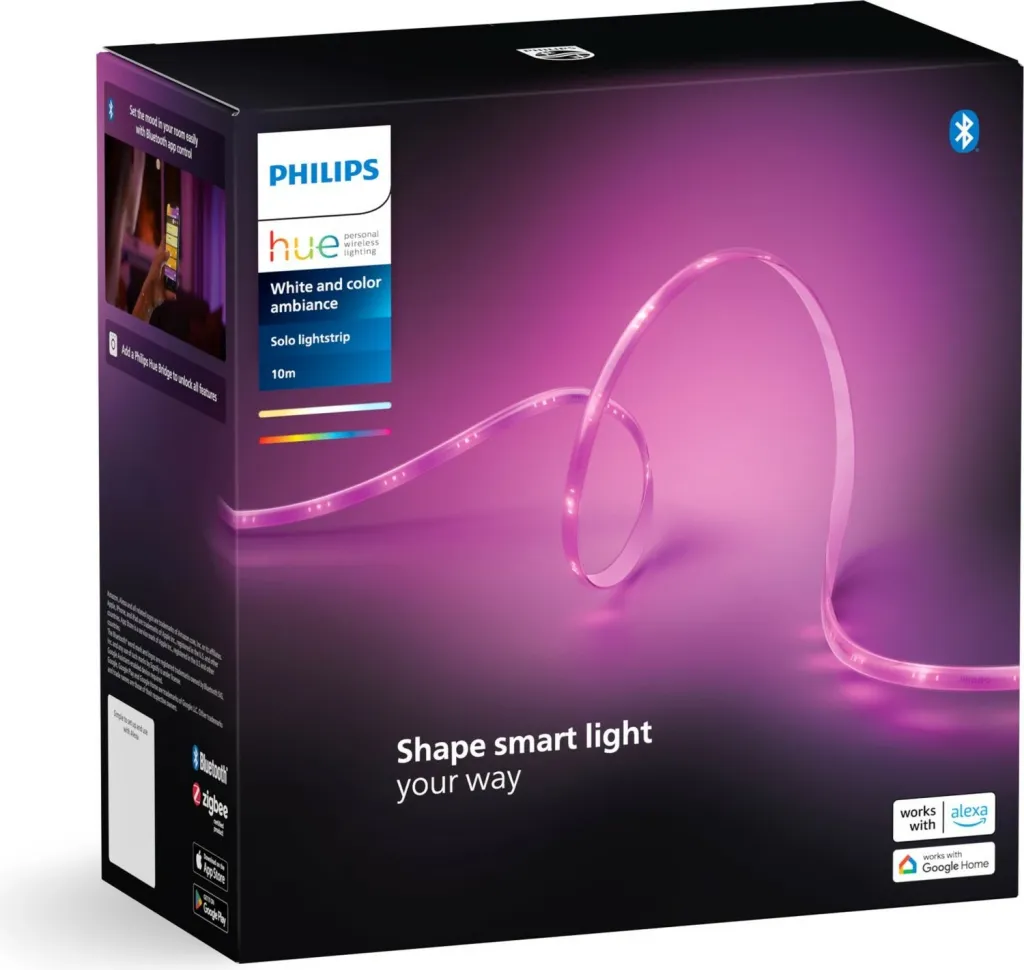Dritë shirit inteligjent Philips Hue, Bluetooth/Zigbee, 10 m, e bardhë - 4