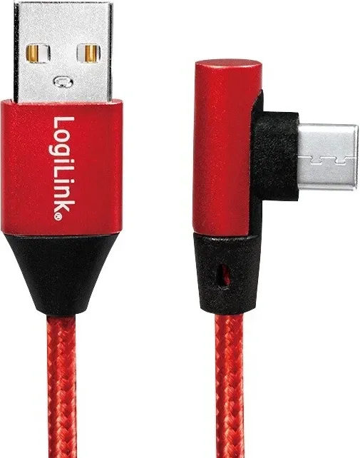 Kabllo USB-C LogiLink, 1.0m, e lakuar, e kuqe - 2