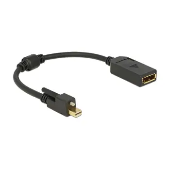 Adapter kabllo DeLOCK mini DisplayPort 1.2 me vidë në DisplayPort, 25cm, e zezë