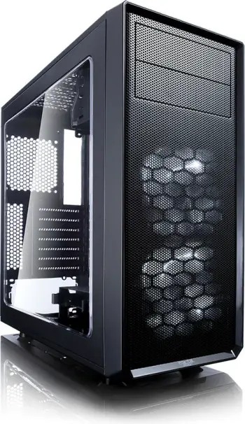 Kasë Fractal Design Focus G Midi Tower, ATX, micro ATX, ITX, e zezë, me dritare anësore dhe LED të bardhë