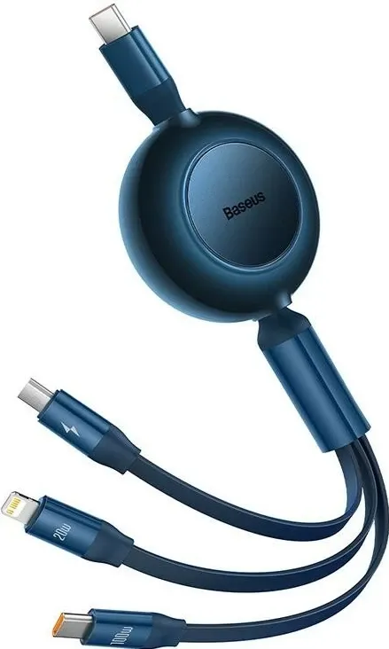 Kabëll Baseus Bright Mirror 4 USB-C 3w1, microUSB / Lightning / USB-C, 100W / 3.5A, 1.1m (blu) - 2