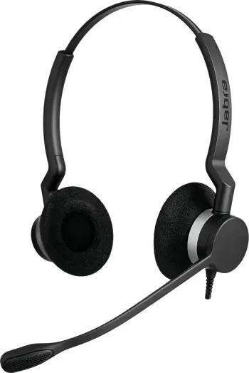 Kufje Jabra BIZ 2300 QD DUO, me mikrofon, lidhje me kabllo, ngjyrë e zezë