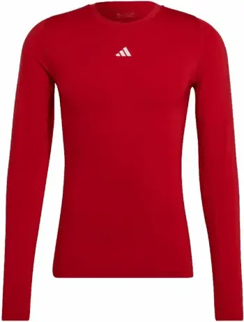 Maicë adidas Techfit Aeroready me mëngë të gjata për meshkuj, e kuqe