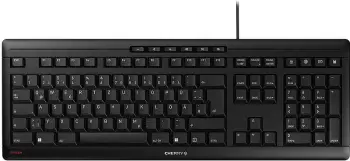 Tastierë Cherry STREAM, me kabllo, full-size, USB, QWERTY portugalisht, e zezë/gri
