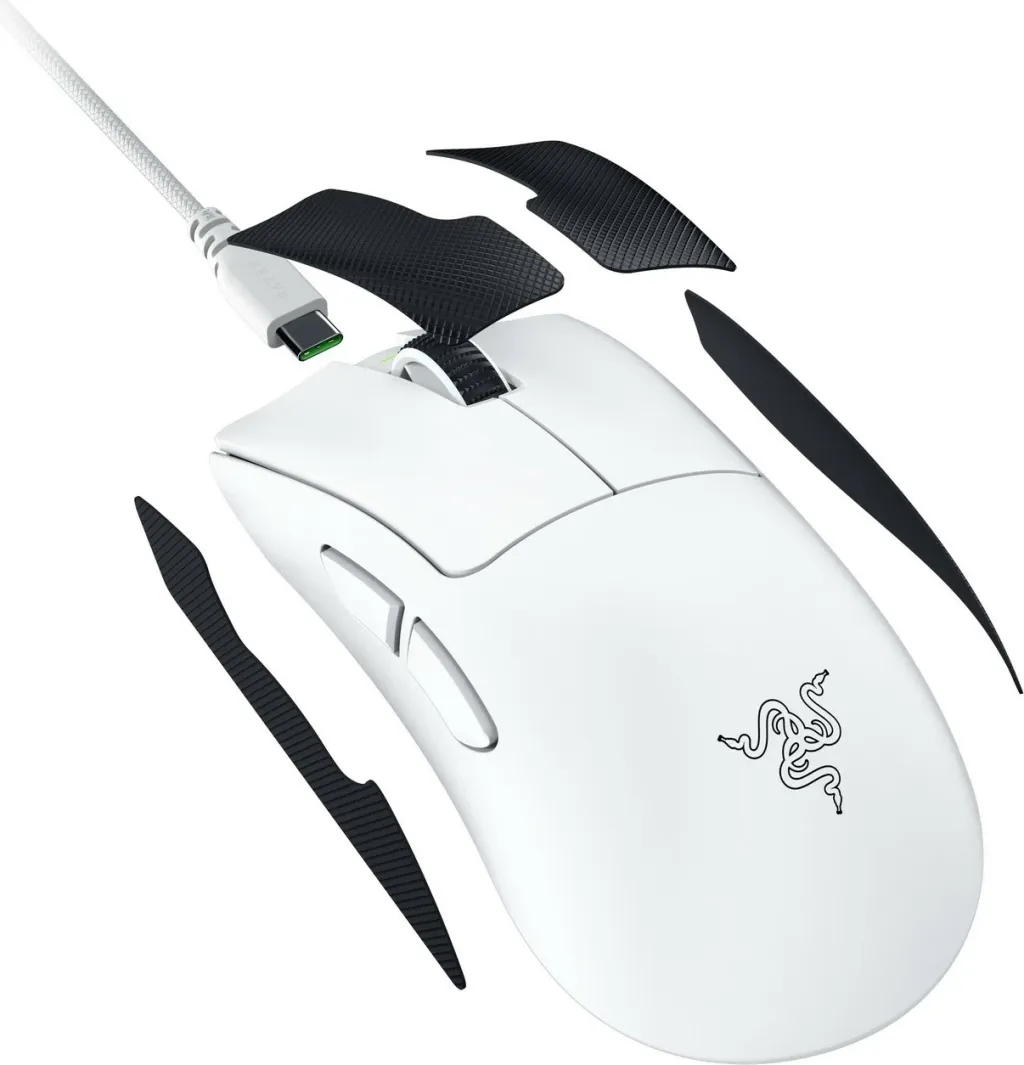 Maus Razer DeathAdder V4 Pro, wireless & USB-C, 45K DPI, 6 taste, i bardhë - 5