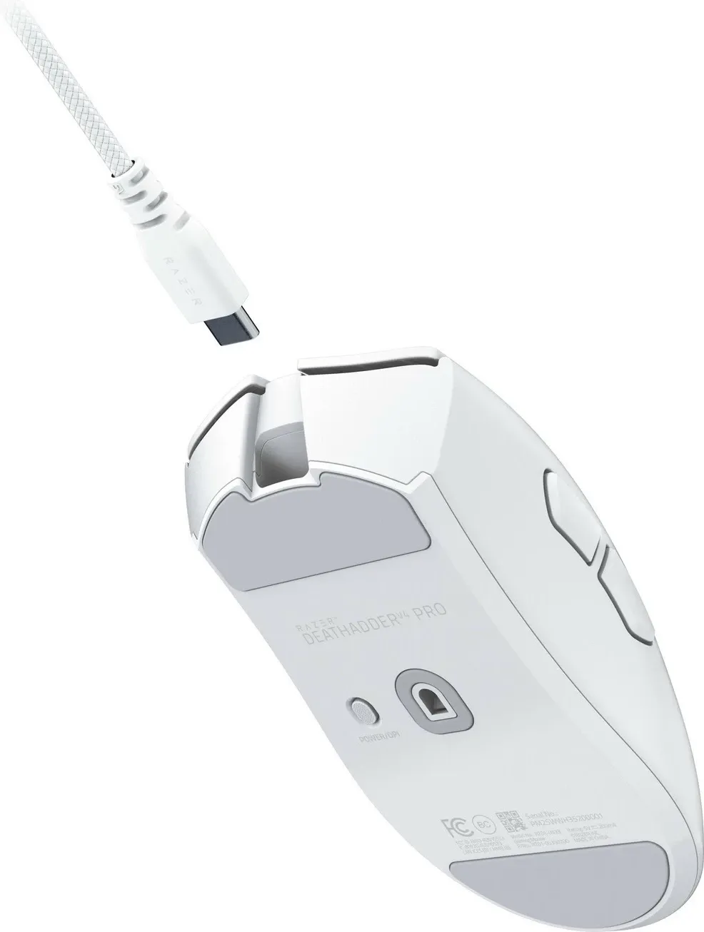 Maus Razer DeathAdder V4 Pro, wireless & USB-C, 45K DPI, 6 taste, i bardhë - 6