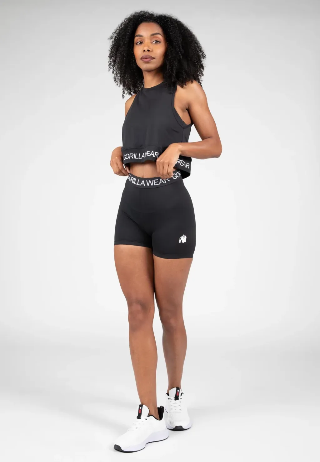 Colby Cropped Tank Top - Black - 5