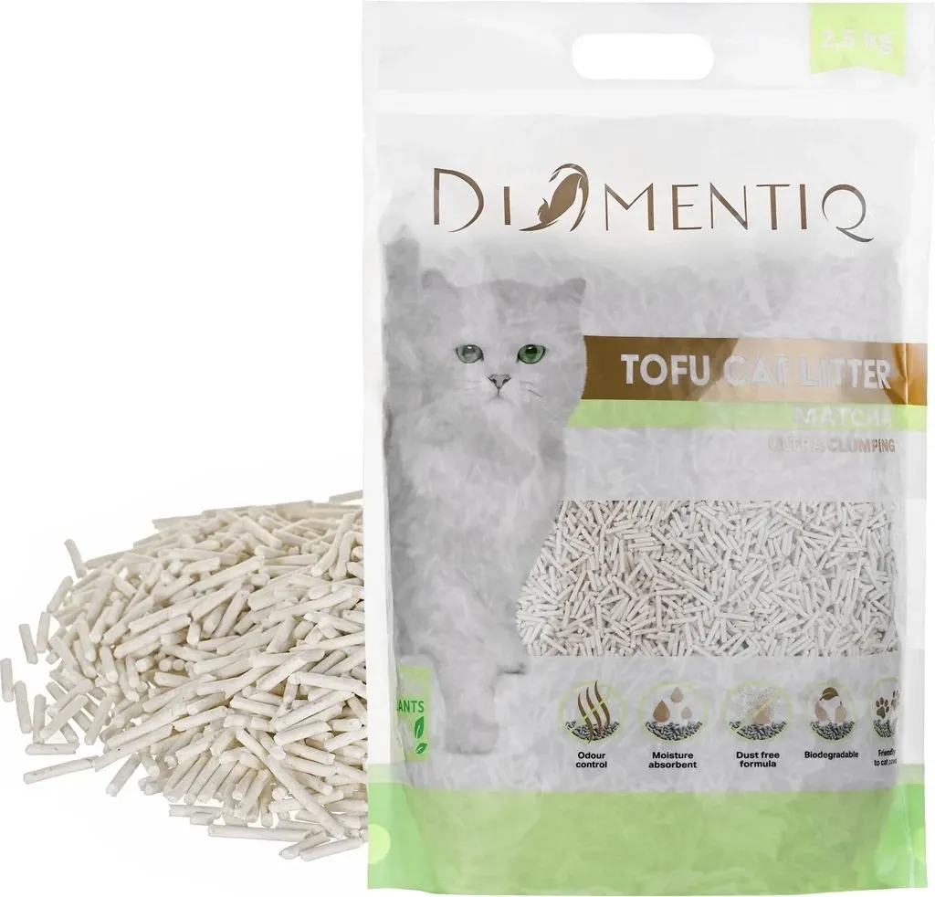 Leter për mace DIAMENTIQ Tofu Matcha Ultra clumping, 2.5 kg - 1