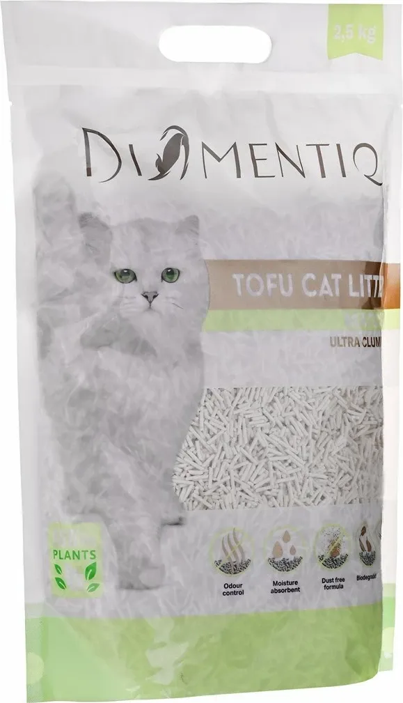 Leter për mace DIAMENTIQ Tofu Matcha Ultra clumping, 2.5 kg - 5