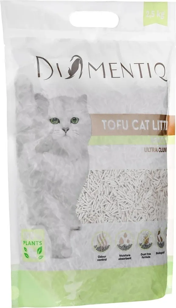 Leter për mace DIAMENTIQ Tofu Matcha Ultra clumping, 2.5 kg - 6