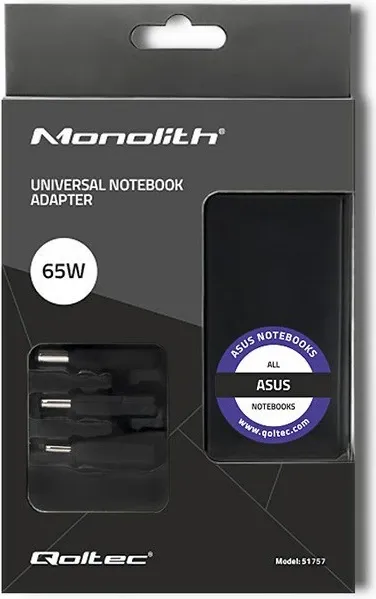 Karikues laptopi Qoltec 51757, 65W, i zi - 3