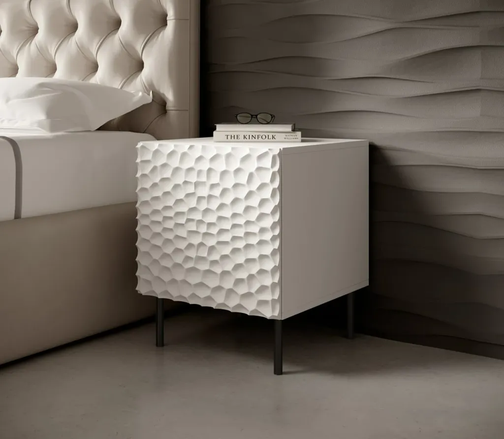 Komodinë Cama Mable Hole, 44x40.5x53.5 cm, e bardhë/mat - 3