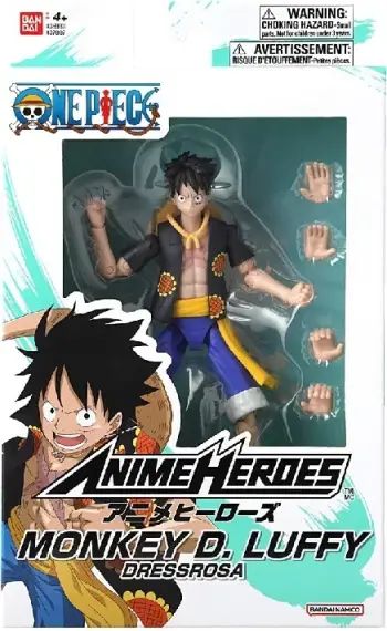 Figurë aksion BANDAI Anime Heroes One Piece Monkey D. Luffy Dressrosa, 17cm, me aksesorë