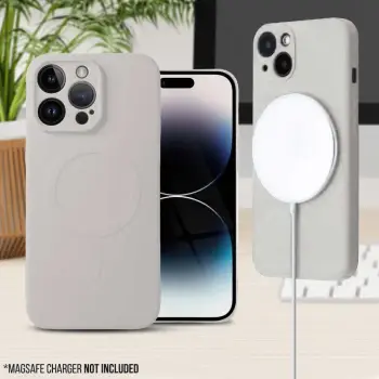 Mbështjellës silikoni MagSafe ONASI për iPhone 14 Plus, Matte White