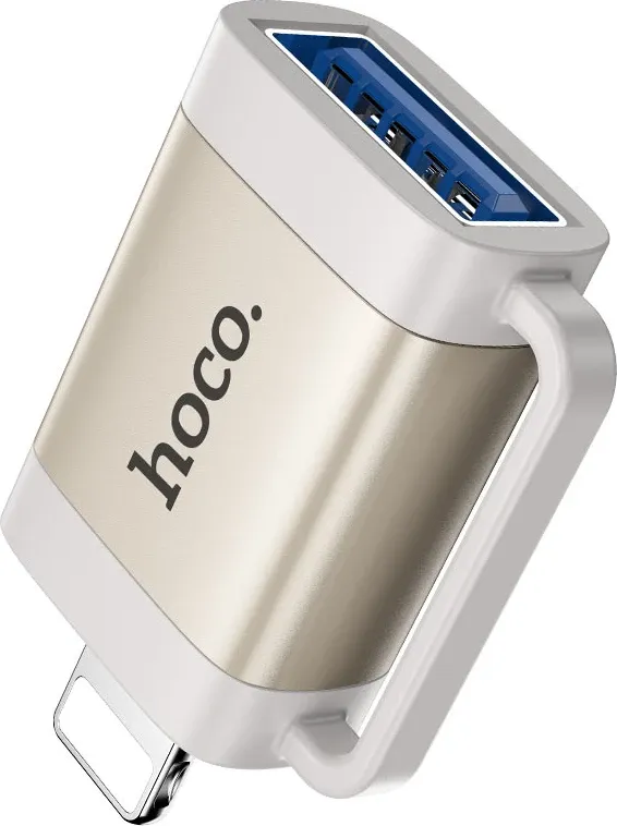 Adapter OTG HOCO UA31A USB-A në Lightning, 480 Mbps, argjend - 1