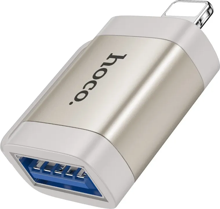 Adapter OTG HOCO UA31A USB-A në Lightning, 480 Mbps, argjend - 2