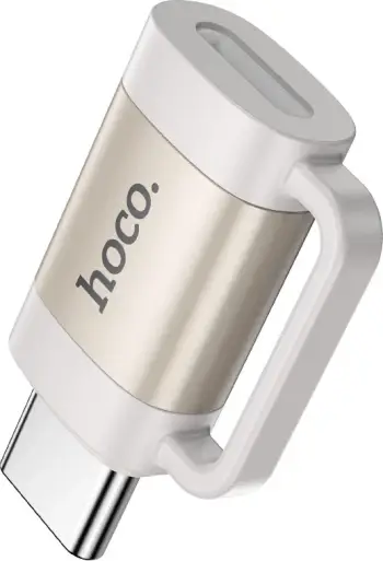 Adapter OTG HOCO UA31E Type-C në Lightning, 3A, 480 Mbps, argjendtë/bardhë