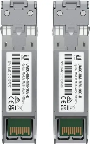 Modul transceiver Ubiquiti UACC-OM-MM-10G-D-2, 10000 Mbit/s, Argjendtë, Set 2 copë