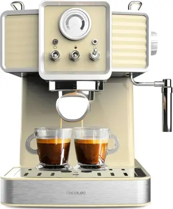 Aparat kafeje Cecotec Power Espresso 20 Tradizionale, 1L, 1350W, verdhë