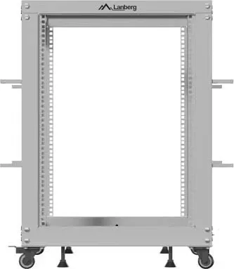 Kasë rrjeti Lanberg Open Rack 15U, 600x600-1100mm, e hirtë - 3