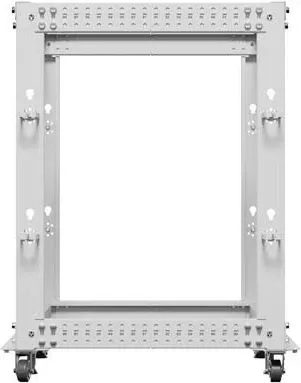 Kasë rrjeti Lanberg Open Rack 15U, 600x600-1100mm, e hirtë - 4