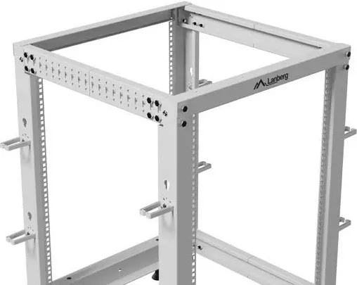 Kasë rrjeti Lanberg Open Rack 15U, 600x600-1100mm, e hirtë - 7
