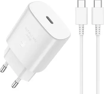 Karikues shtëpie Jellico EU25 25W USB-C PD/QC me kabllo USB-C–USB-C, bardhë (EU blister)