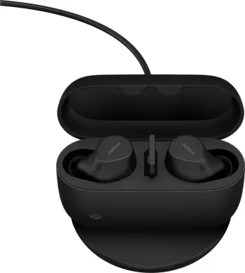 Kufje Jabra Evolve2 Buds, USB-A MS, Wireless Charging Pad, True Wireless Stereo (TWS), Calls/Music, 5.4 g, Headset, Black