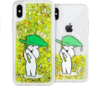 Mbështjellës ONASI Teddy silikon me glitter të gjelbër për Samsung Galaxy S9 G960, transparent