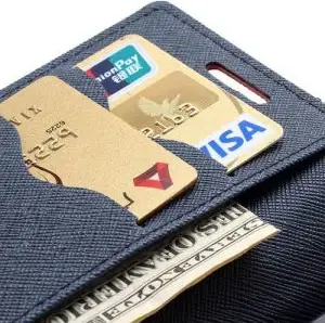 Mbështjellës Goospery Flip Cover Fancy Diary për LG G2 mini, me xhepa për kartela, Blue Green
