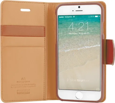 Mbështjellës flip Goospery Sonata për iPhone 6 4.7\", gold - 3