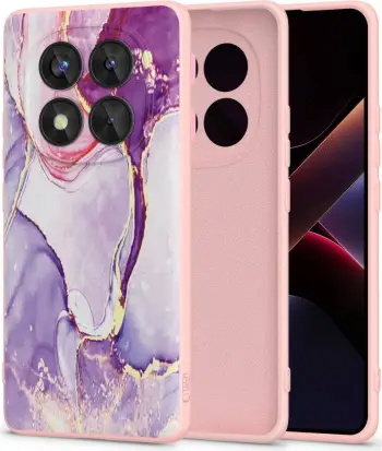 Mbështjellës silikoni ONASI 23092 për Xiaomi Redmi Note 14 Pro 5G, dizajn mermeri, rozë