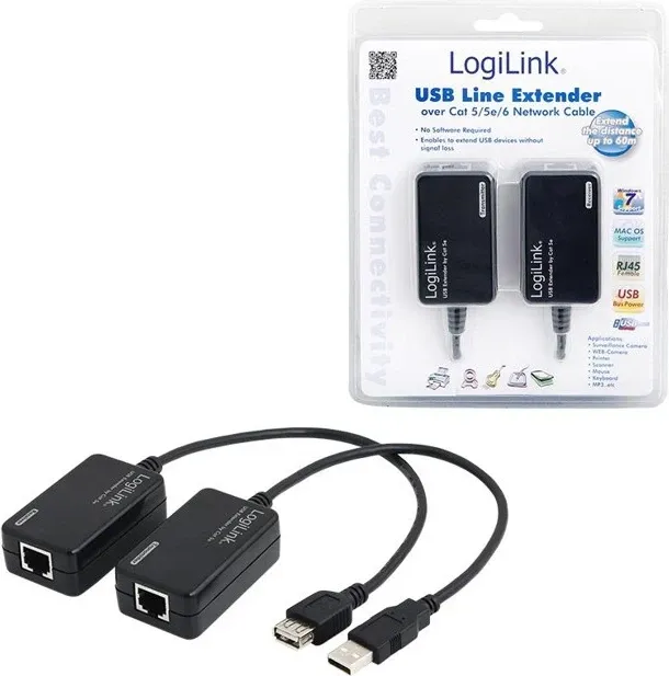Zgjatës LogiLink USB - LAN, deri në 60m - 1