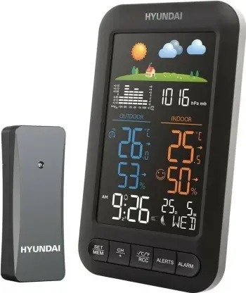 Stacion moti Hyundai HY-WS5110, ekran i ndriçuar, sensor pa tela, i zi
