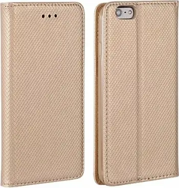 Mbështjellës flip magnetik HAVANA për Samsung Galaxy A6 Plus 2018 A605, me xhep kartele, ari