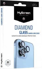 Mbrojtës xhami i kalitur për lente kamere MyScreen Protector Diamond Glass për iPhone 14 Pro / 14 Pro Max, 9H, set me pecetë të lagët dhe të thatë