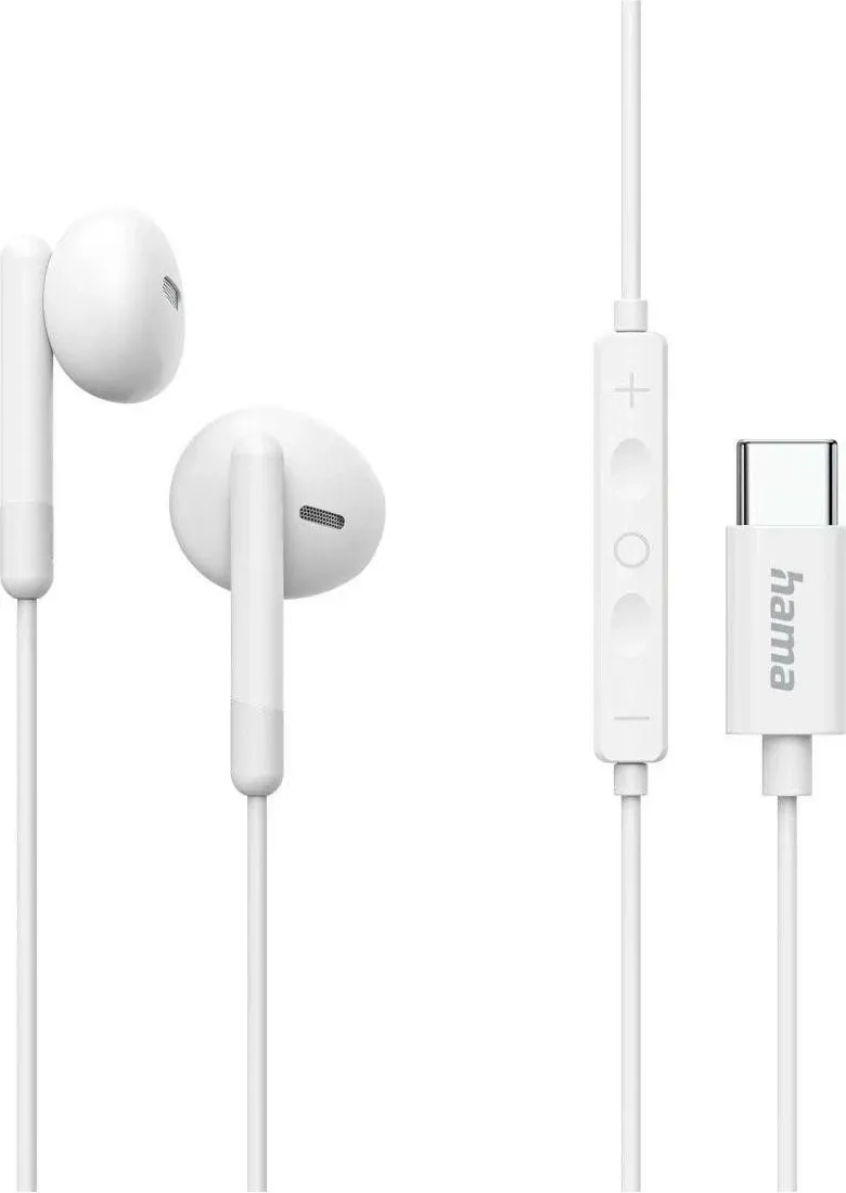 Kufje Hama Classy, in-ear, USB-C, të bardha - 1