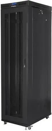 Kasë rack LANBERG 19" 47U 800x1000mm, me derë të perforuar, LCD, e zezë