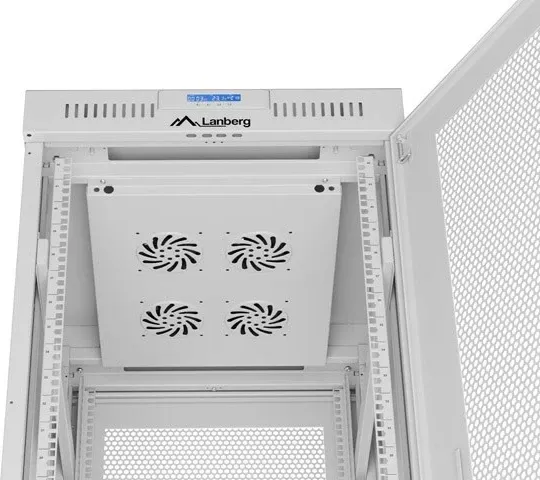 Kasë rack LANBERG 19" 42U 600x800mm, gri, derë perforuese LCD - 3