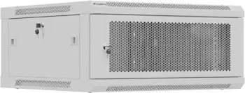Kasë rack LANBERG 19" 4U 600x600, varëse, ngjyrë hiri, derë me vrima