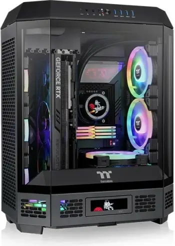 Kasë Thermaltake The Tower 600, Midi Tower, ATX, xham i temperuar, RGB, e zezë