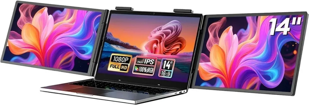 Monitor Zeuslap ZB14, 2x 14", Full HD, IPS, USB-C, i zi - 1