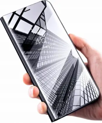 Mbështjellës Clear View ONASI për Samsung Galaxy J6 2018 (J600), flip wallet me stand, i zi