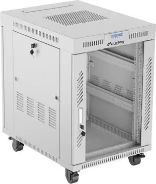 Kasë rack LANBERG 19" 15U 600x800mm, këmbës, xham përpara, gri