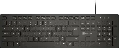 Tastierë NATEC NKL-2341, me kabllo USB A, 105 taste, e zezë - 1