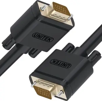 Kabëll VGA Unitek HD15 M/M 20m, i zi