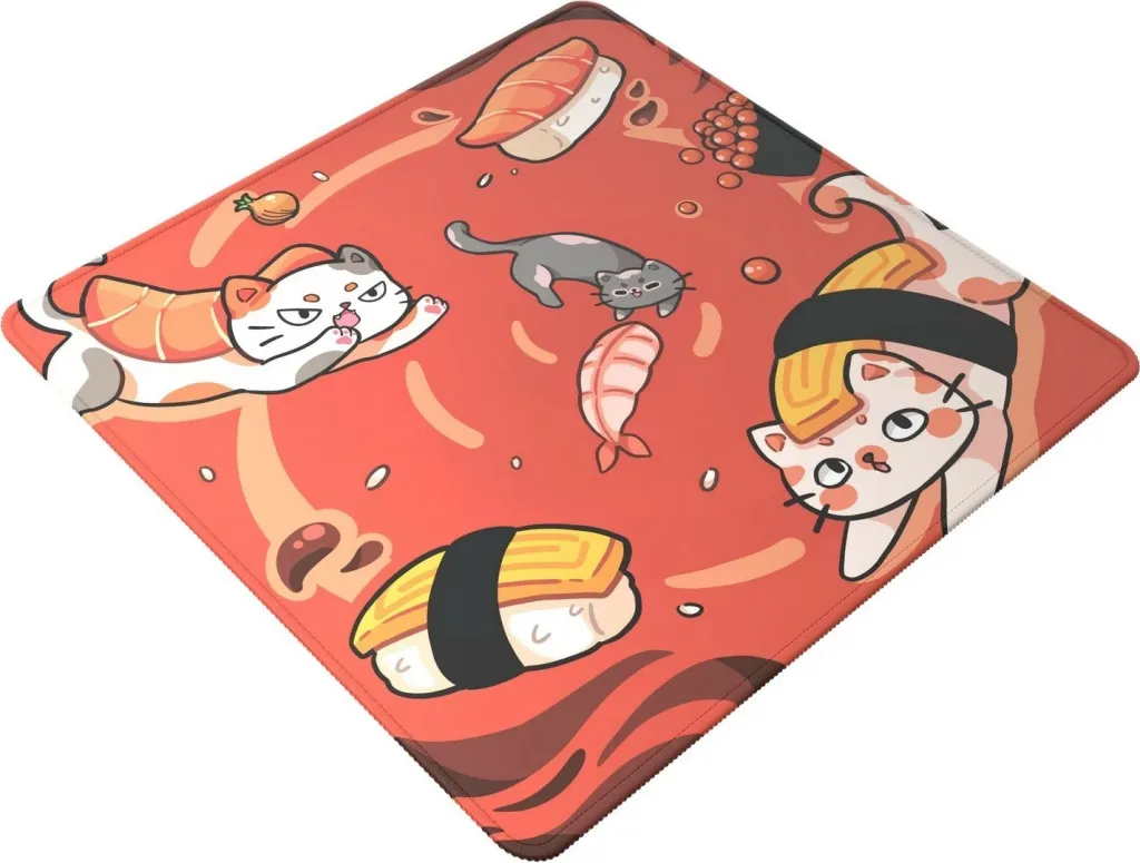 Mauspad Dark Project Sushi Cats Pro L, tekstil, e kuqe - 3