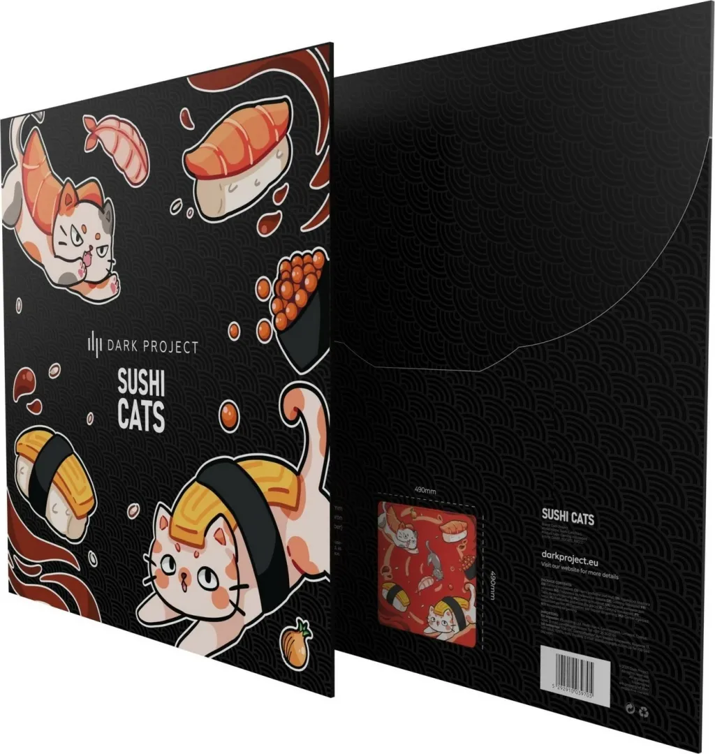 Mauspad Dark Project Sushi Cats Pro L, tekstil, e kuqe - 5