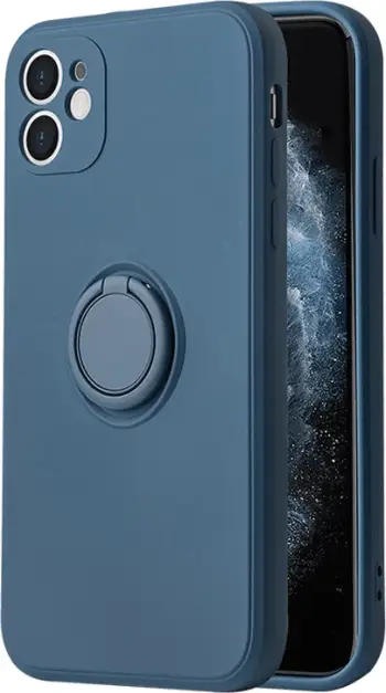 Mbështjellës ONASI 17709 për Xiaomi Redmi Note 12 4G, silikon me unazë/stand, mbrojtje kamere, për mbajtës magnetik, kaltër