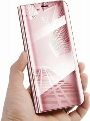 Mbështjellës ONASI Clear View për Samsung Galaxy S9 G960, me kapak dhe dritare, me stand, rozë